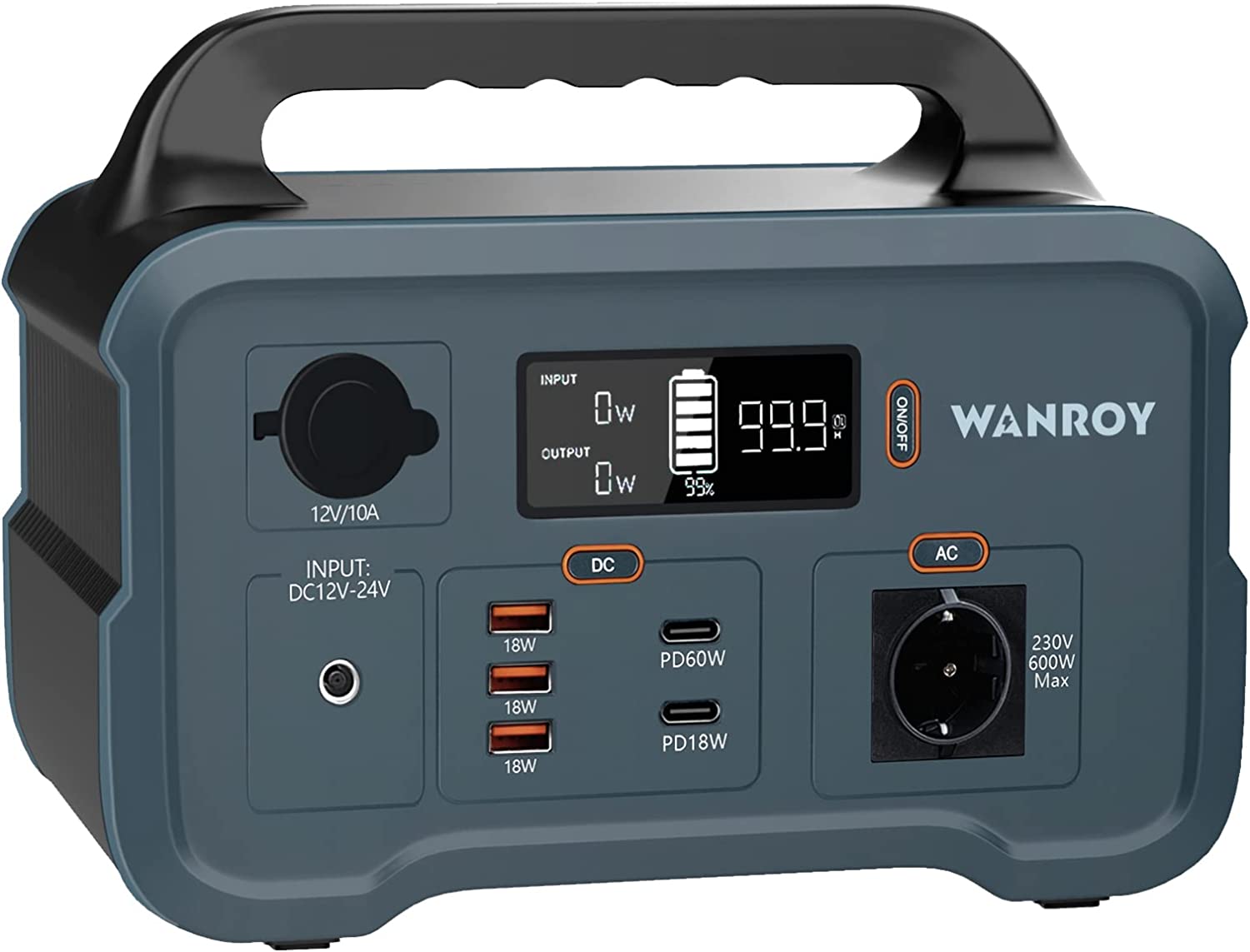 Wanroy tragbare Powerstation HS600 mit 648 Wh